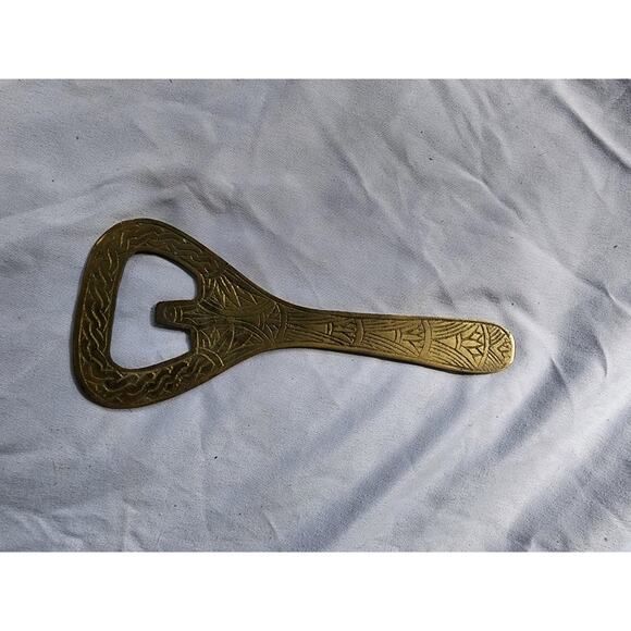 Egyptian Vintage Opener Brass Bottle Theme Pharaoh Engraved Design Old Style - Picture 3 of 3